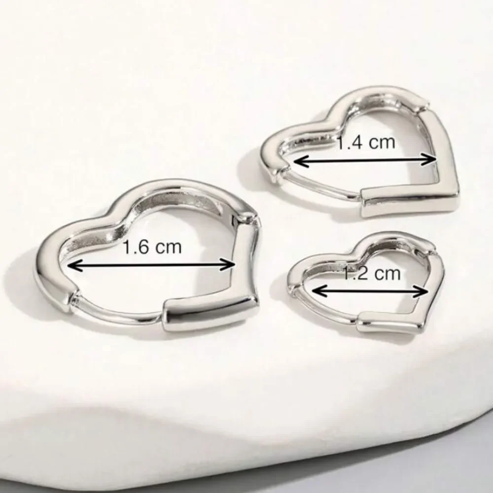 3for$20 3pcs/set Heart Design Hoop Earrings